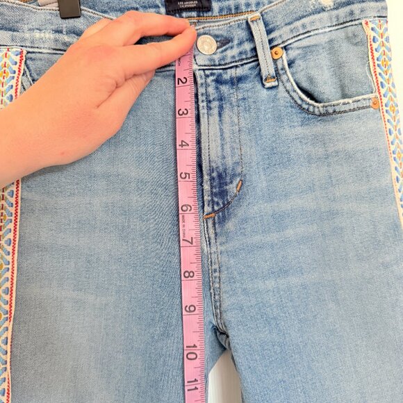 Citizens Of Humanity Rocket Crop High Rise Skinny with Embroidery Stripe Size 24 - Picture 8 of 14